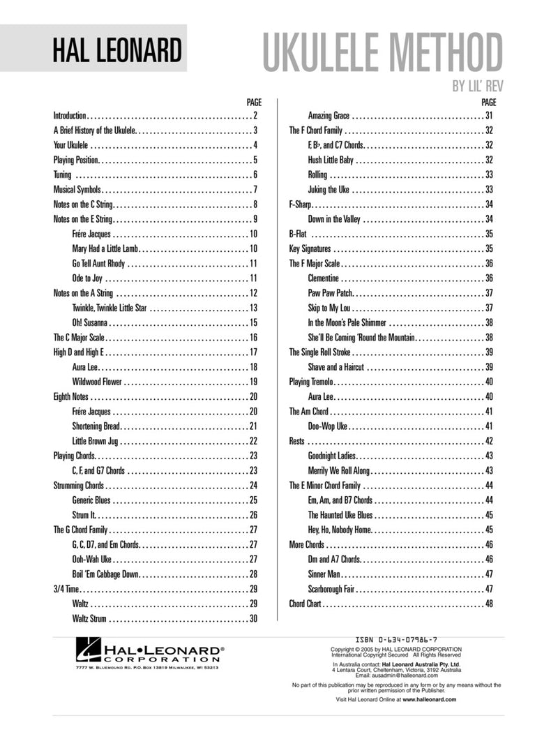 Leonard Method Hal Leonard Ukulele Method Book 1