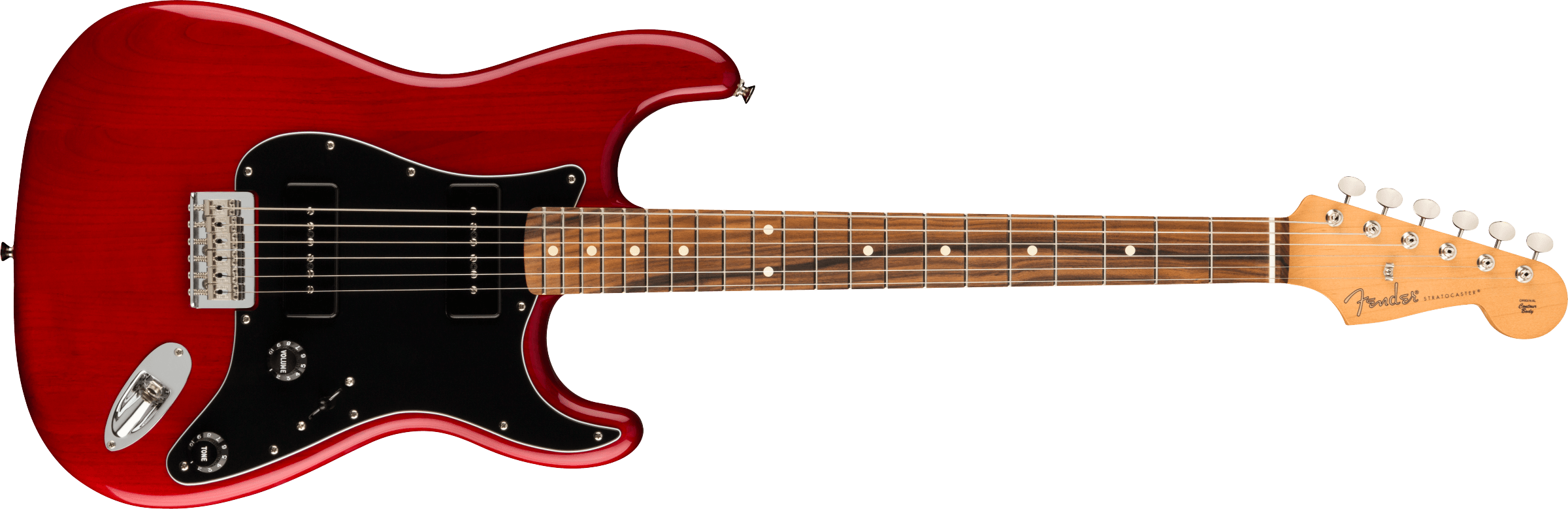 Fender Noventa Stratocaster®, Pau Ferro Fingerboard, Crimson Red Transparent