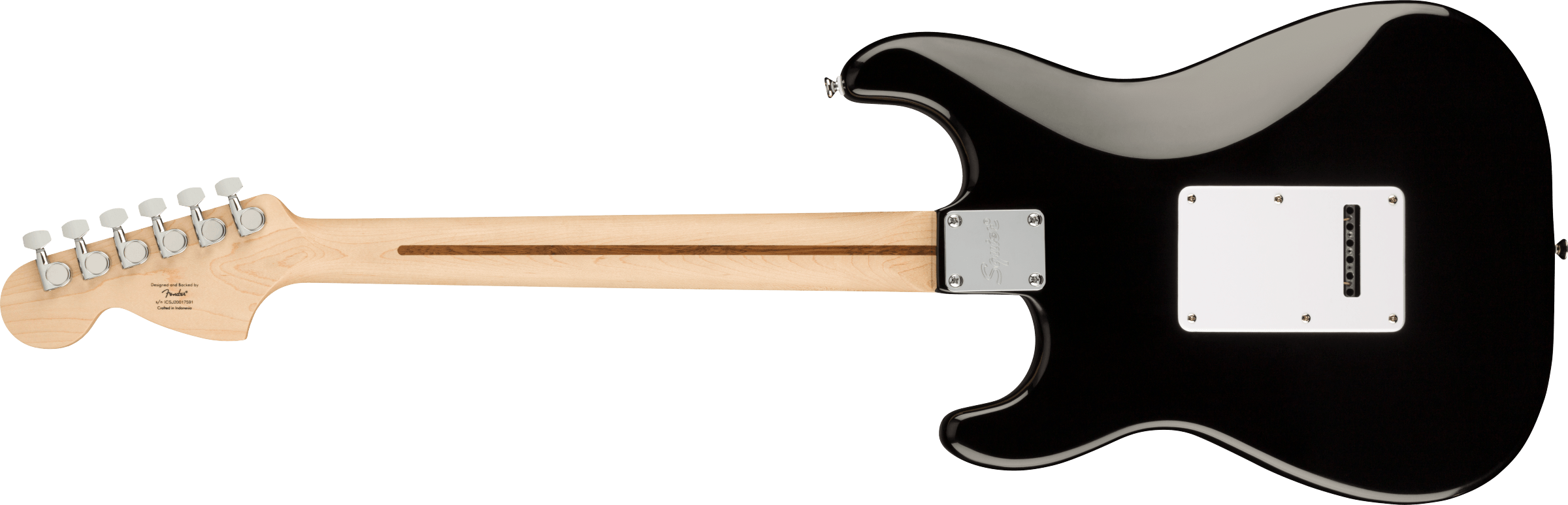 Squier  Affinity Series™ Stratocaster®, Maple Fingerboard, White Pickguard, Black