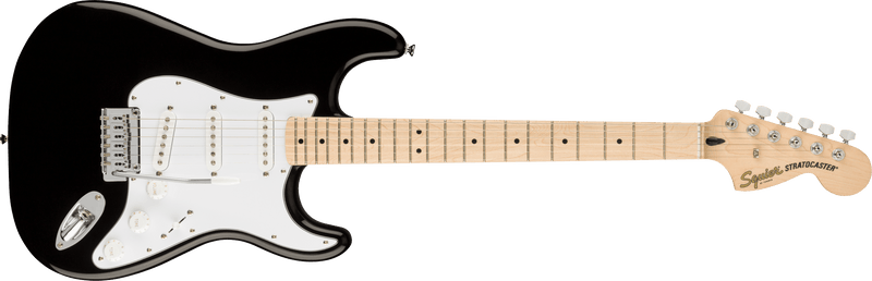Squier  Affinity Series™ Stratocaster®, Maple Fingerboard, White Pickguard, Black