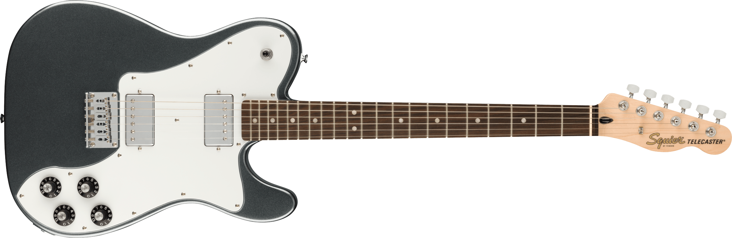 Squier Affinity Series® Telecaster® Deluxe Laurel Fingerboard, White Pickguard, Charcoal Frost Metallic