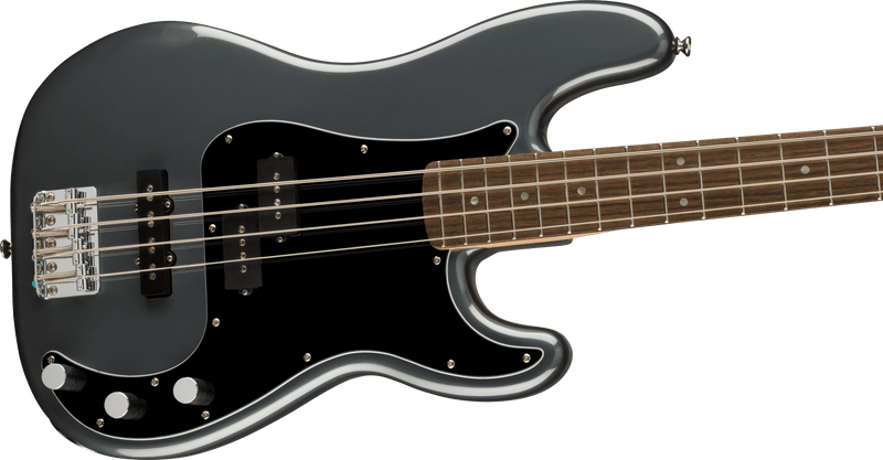 Squier Affinity Series™ Precision Bass® PJ, Laurel Fingerboard, Black Pickguard, Charcoal Frost Metallic