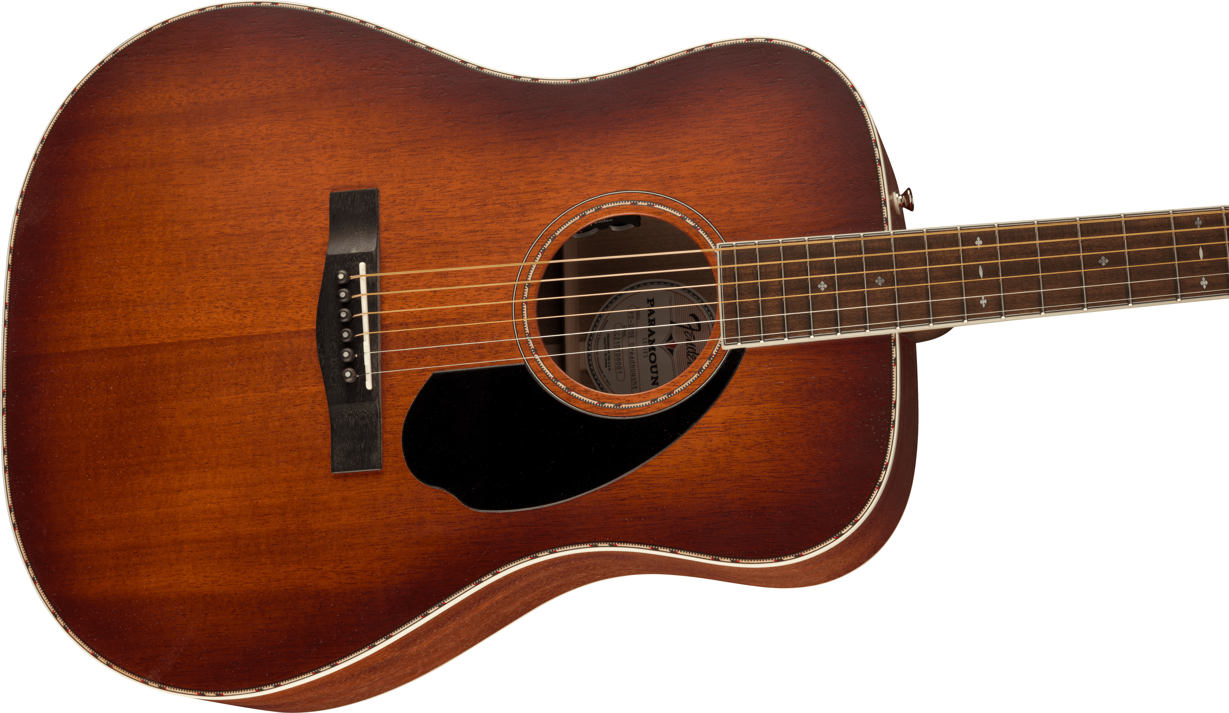 Fender PD-220E Dreadnought, All Mahogany, Ovangkol Fingerboard, Aged Cognac Burst
