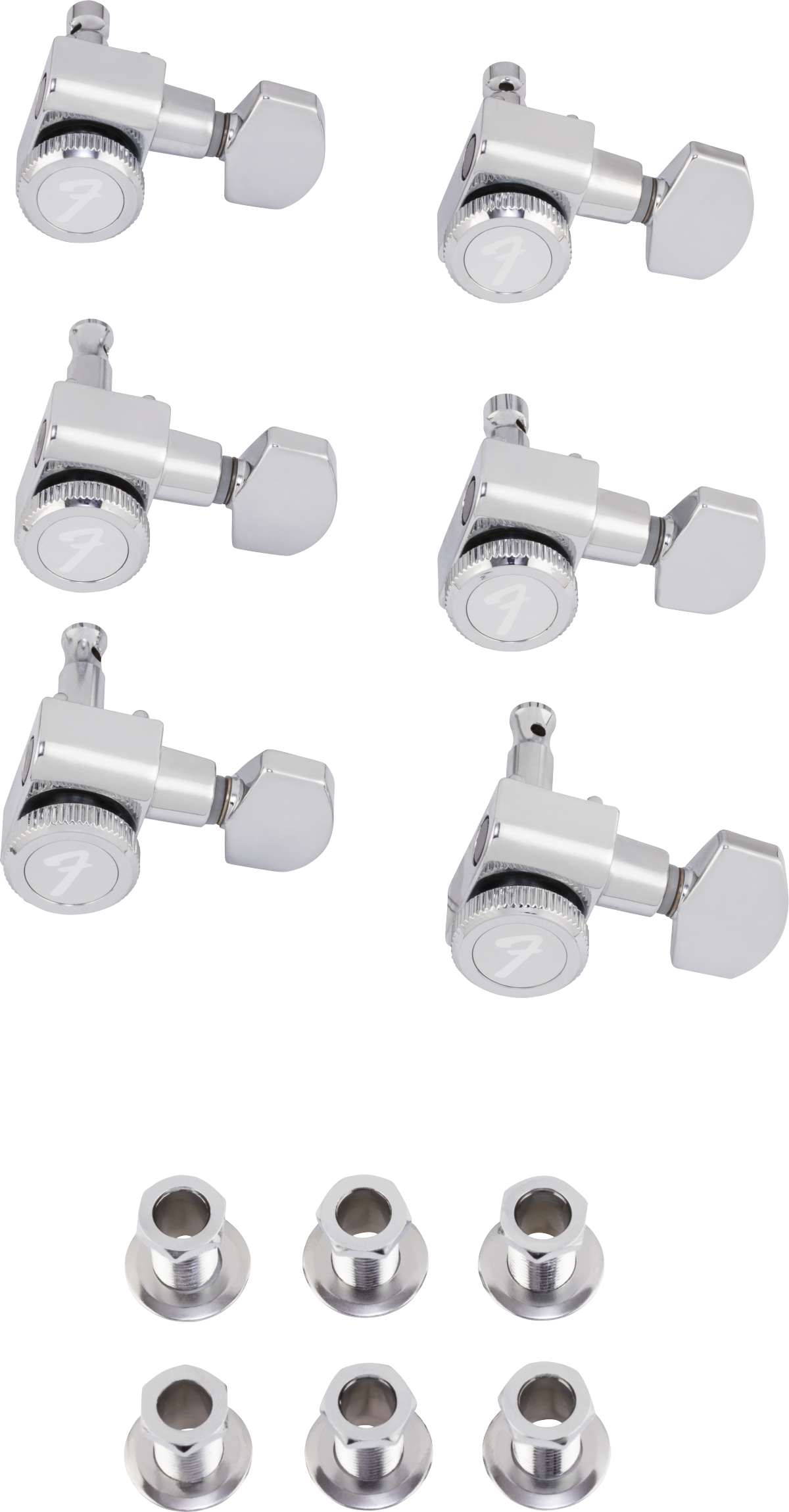Fender  Locking Stratocaster®/Telecaster® Staggered Tuning Machines (Polished Chrome) (6)
