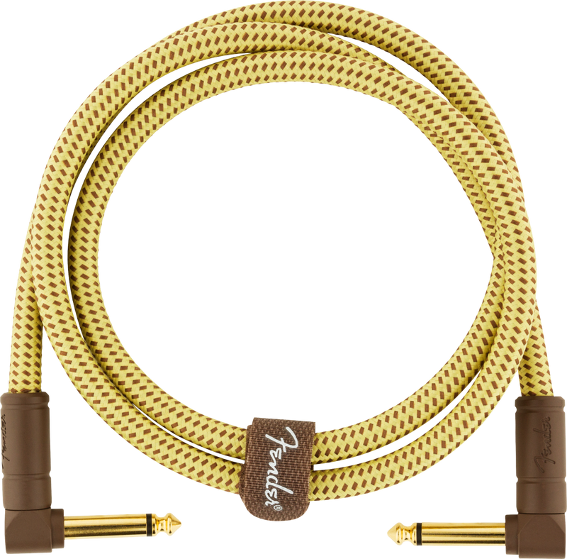 Fender Deluxe Series Instrument Cable, Angle/Angle, 3', Tweed