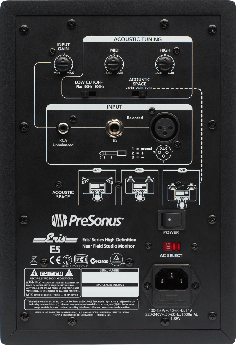 PreSonus® Eris® E5 Studio Monitor, Black