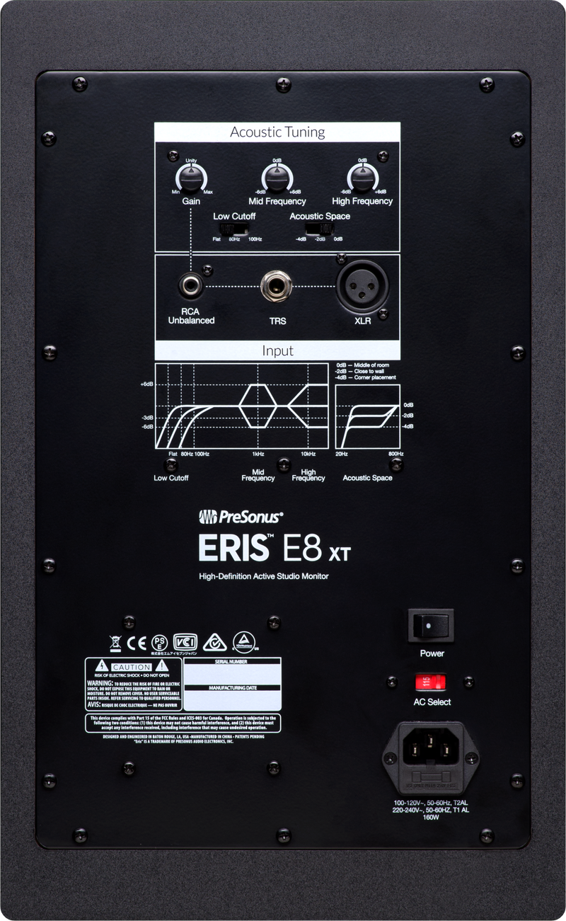 PreSonus® Eris® E8 XT Studio Monitor, Black