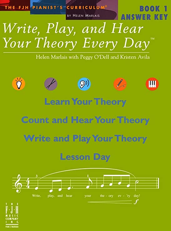 Write, Play, And Hear Your Theory Every Day, Answer Key, Book 1