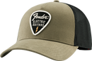 FENDER® SNAP BACK PICK PATCH HAT, OLIVE
