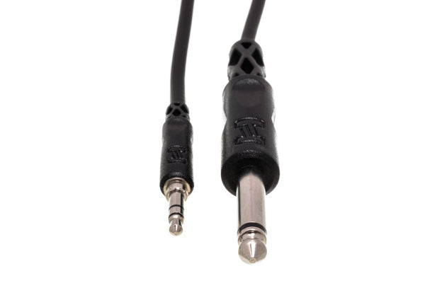 Mono Interconnect 1/4 in TS to 3.5 mm TRS 10'