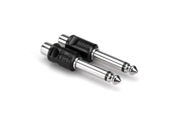 Hosa GPR-101 RCA Female to 1/4 inch TS Male Adapters (2-pack)