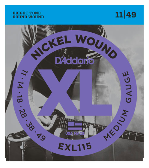 D'Addario EXL115 Nickel Wound, Medium/Blues-Jazz Rock, 11-49