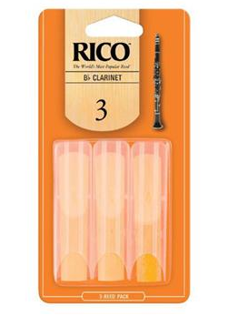 Rico Bb Clarinet Reed Size 3, 3 Pack