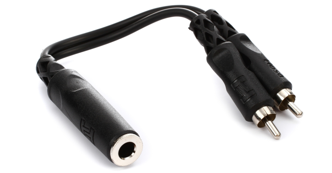 Y Cable 1/4 in TSF to Dual RCA