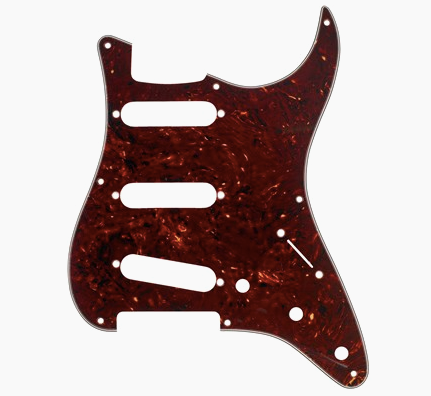 Stratocaster® Pickguard, S/S/S, 8-Hole Mount, Brown Tortoise Shell, 4-Ply
