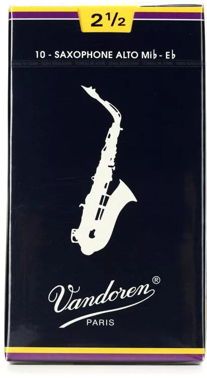 Vandoren SR2125 - Traditional Alto Saxophone Reeds - 2.5 (10-pack)