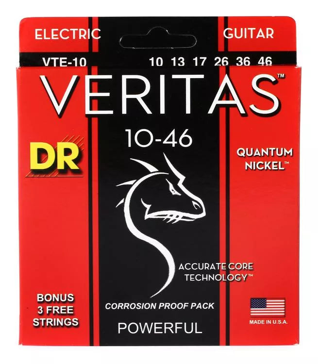DR Strings VTE-10 Veritas Electric Guitar Strings - .010-.046 Medium