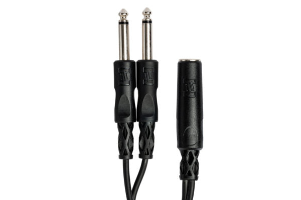 Y Cable 1/4 in TSF to Dual 1/4 in TS