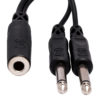 Y Cable 1/4 in TSF to Dual 1/4 in TS