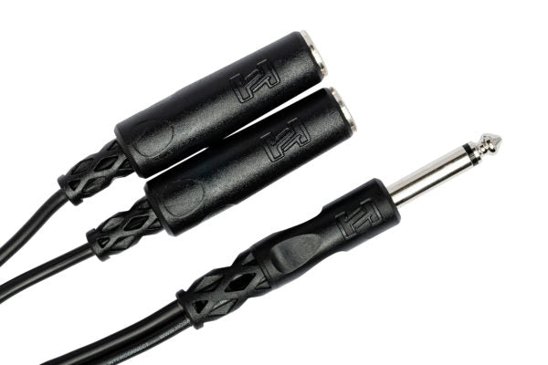 Hosa YPP-111 Y Cable - 1/4 inch TS Male to Dual 1/4 inch TS Female