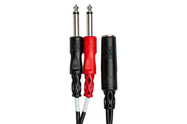 Hosa YPP-136 Stereo Breakout Cable - 1/4 inch TRS Female to Left and Right 1/4 inch TS Male