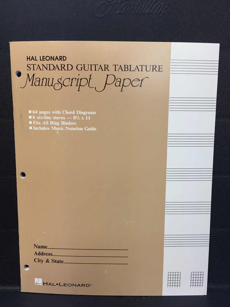 Standard Guitar Tablature Paper