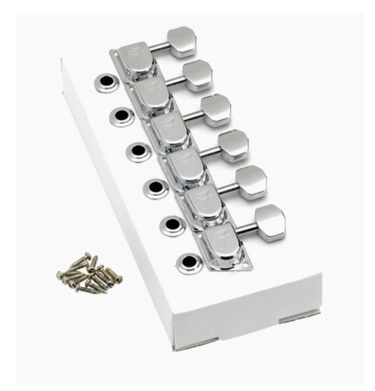 Fender 70s "F" Style Stratocaster®/Telecaster® Tuning Machines Chrome (6)